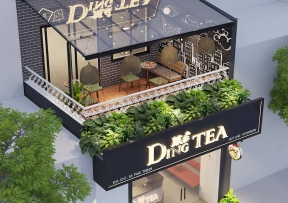 Bảng Hiệu Chữ Nổi Alu: Trà Sữa Ding Tea